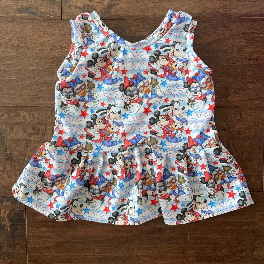 Handmade Mickey & friends Fourth of July tank peplum